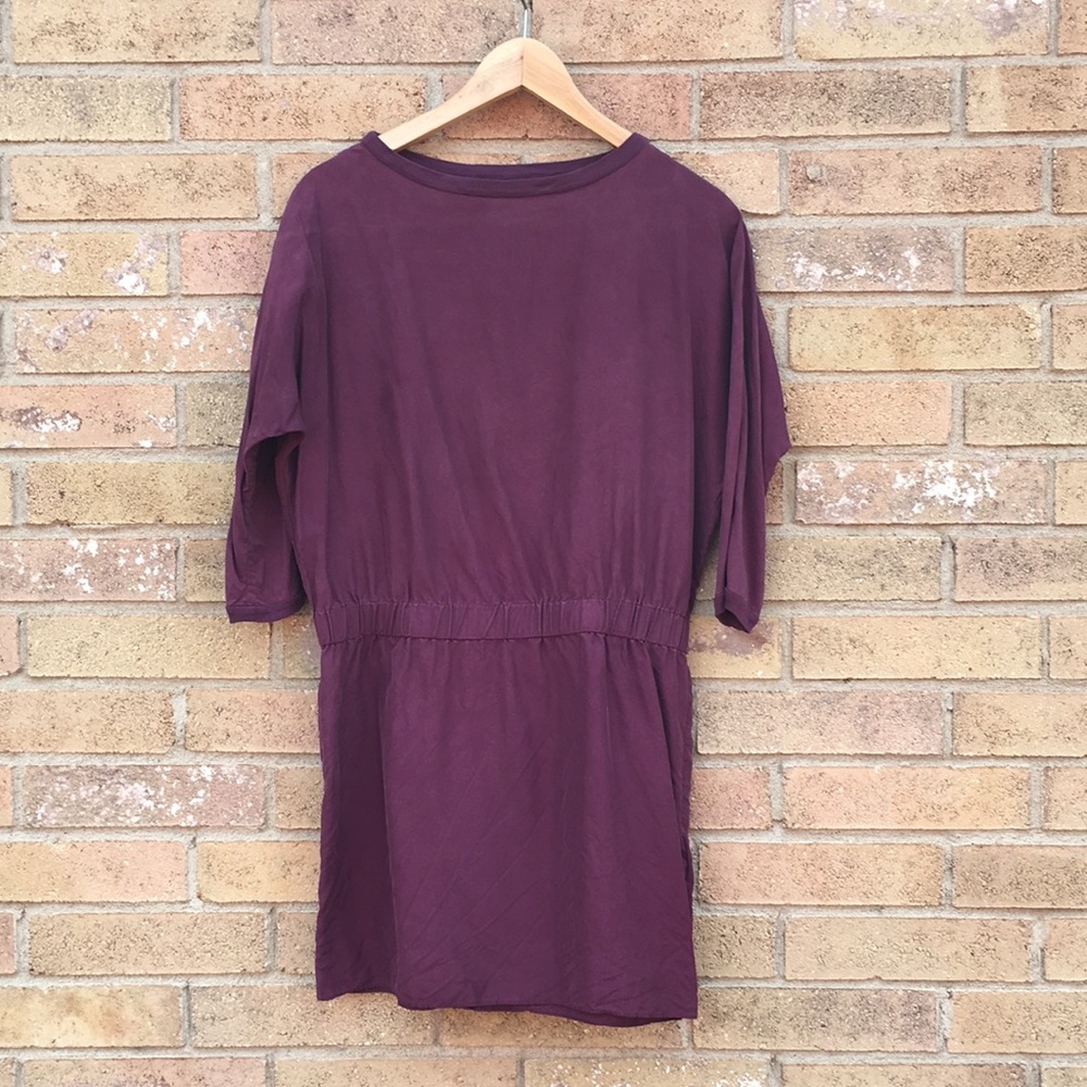 Kate Spade Saturday maroon, silk drop-waist dress